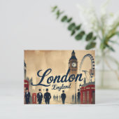 Classic London in Retro Postkarte (Stehend Vorderseite)