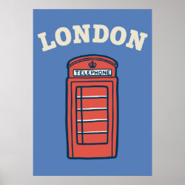 Classic London Red Telephone Booth Art - Preppy Poster