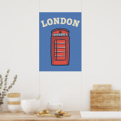 Classic London Red Telephone Booth Art - Preppy Poster (Küche)