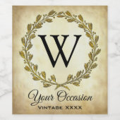 Classic Look Monogramm eines Ereignisses Weinetikett (Einzelnes Label)