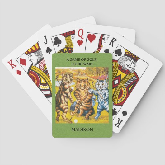 Classic Louis Wain Cats Golf Personalisiert spiele Spielkarten (Rückseite)