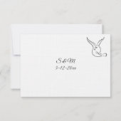 Classic Love Birds Wedding RSVP card Karte (Rückseite)