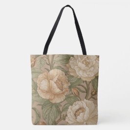 Classic,Lovely Flowers Pattern, Sage Gold Bloom Tasche