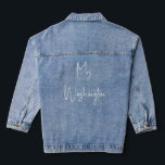 Classic Lovely Script Mrs. Text Denim Jacket Jeansjacke<br><div class="desc">Classic Lovely Script Mrs. Text Denim Jacket. Copyright (c) 2023 Claudine Boerner und seine Lizenzgeber. Alle Rechte vorbehalten.</div>