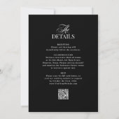 Classic Luxe Black | All in One QR Code Wedding Einladung (Rückseite)