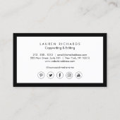 Classic Luxe Black and White mit Social Media Visitenkarte (Rückseite)