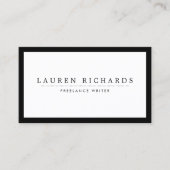 Classic Luxe Black and White mit Social Media Visitenkarte (Vorderseite)
