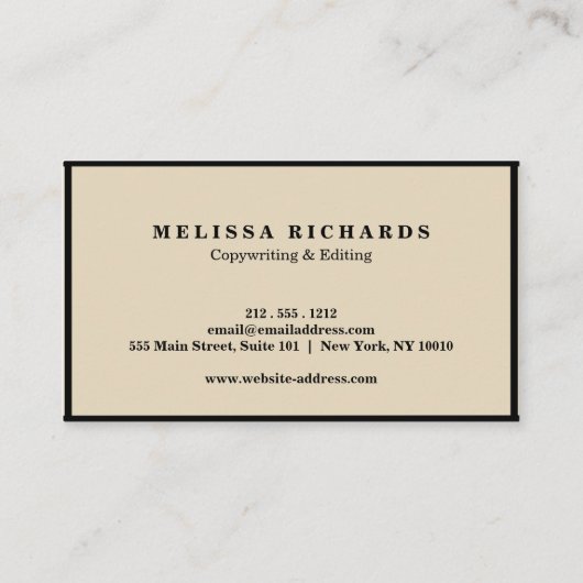 Classic Luxe Black and White mit Social Media Visitenkarte (Rückseite)