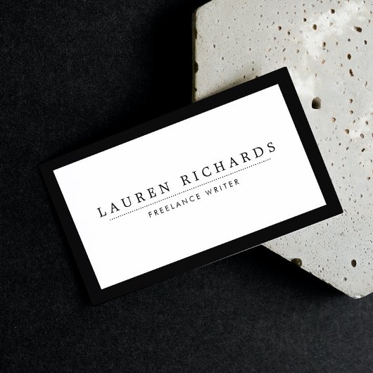 Classic Luxe Black and White mit Social Media Visitenkarte