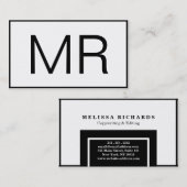 Classic Luxe Black and White mit Social Media Visitenkarte (Vorne/Hinten)