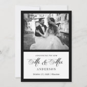 Classic Luxe Black and White Wedding Announcement Einladung (Vorderseite)