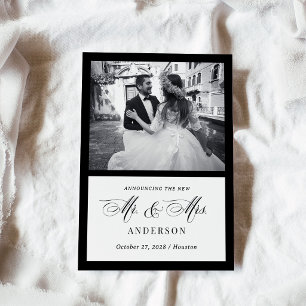 Classic Luxe Black and White Wedding Announcement Einladung