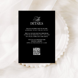 Classic Luxe Black | QR Code Wedding Guest Details Begleitkarte