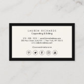 Classic Luxe Black und Ivory mit Social Media Visitenkarte (Rückseite)