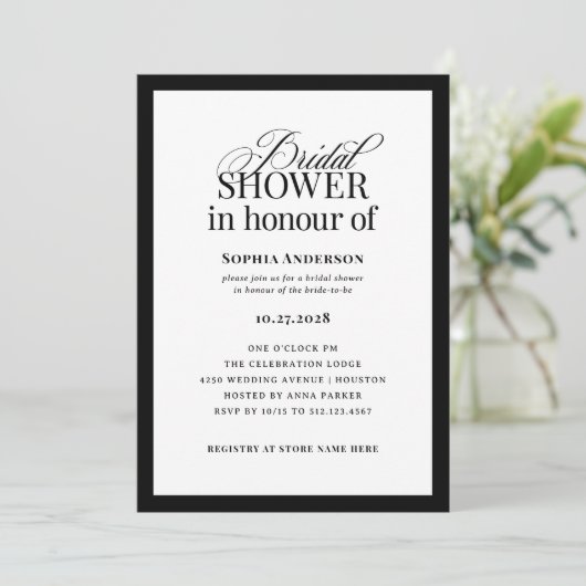 Classic Luxe | BRITISH-Brautparty Einladung (Stehend Vorderseite)