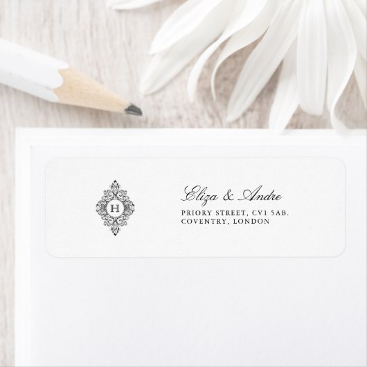Classic Luxe Custom Monogram Rücksendeadressen-Auf (Insitu)