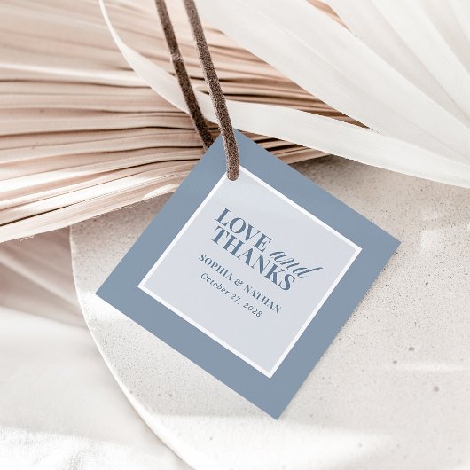 Classic Luxe | Dusty Blue Hochzeit Danke Geschenkanhänger