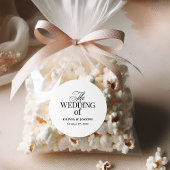 Classic Luxe | Einfache Schwarz-Weiß-Hochzeit Runder Aufkleber