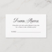 Classic Luxe einfaches Schwarz-Weiß-Windeln-Raffel Begleitkarte (Vorderseite)