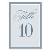 Classic Luxe | Elegant Dusty Blue Wedding Tischnummer (Rückseite)