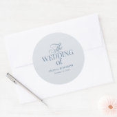 Classic Luxe | Elegant Light Dusty Blue Wedding Runder Aufkleber (Umschlag)