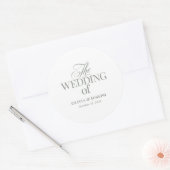 Classic Luxe Elegant White and Sage Green Wedding Runder Aufkleber (Umschlag)