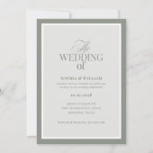 Classic Luxe | Elegante Sage Green Wedding Einladung (Vorderseite)