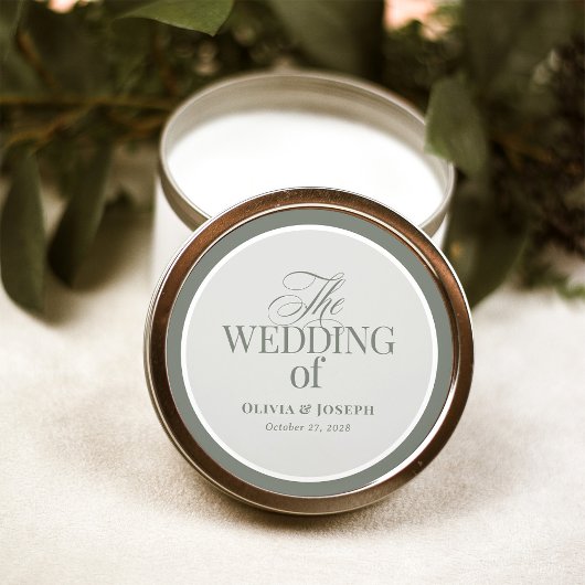 Classic Luxe | Elegante Sage Green Wedding Runder Aufkleber