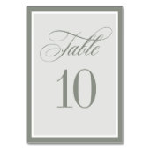 Classic Luxe | Elegante Sage Green Wedding Tischnummer (Vorderseite)