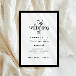 Classic Luxe | Elegante Schwarz-Weiß-Hochzeit Einladung