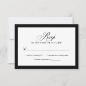 Classic Luxe | Elegante Schwarz-Weiß-Hochzeit RSVP Karte (Vorderseite)