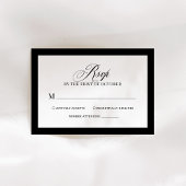 Classic Luxe | Elegante Schwarz-Weiß-Hochzeit RSVP Karte