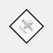 Classic Luxe | Elegante Schwarz-Weiß-Hochzeit Serviette (Ecke)