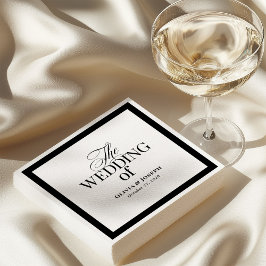 Classic Luxe | Elegante Schwarz-Weiß-Hochzeit Serviette