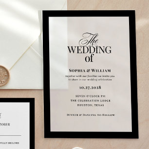 Classic Luxe   Elegante Schwarze Rahmen Hochzeit Acryleinladungen