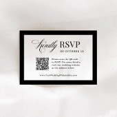 Classic Luxe | Eleganter, Scannable QR Code Hochze RSVP Karte