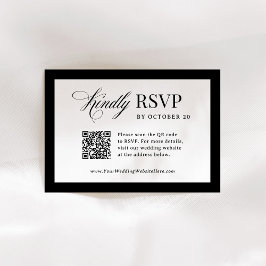 Classic Luxe | Eleganter, Scannable QR Code Hochze RSVP Karte