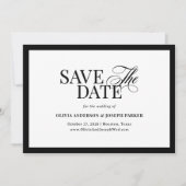 Classic Luxe | Elegantes Schwarz, Weiß und Foto Save The Date (Vorderseite)