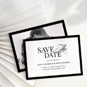 Classic Luxe | Elegantes Schwarz, Weiß und Foto Save The Date