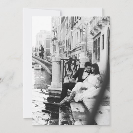 Classic Luxe | Foto Black and White Wedding Einladung (Rückseite)