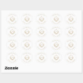Classic Luxe, Gold Custom Monogram Wedding Sticker (Blatt)