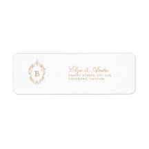 Classic Luxe Gold Monogram Rücksendeadressen-Aufkl