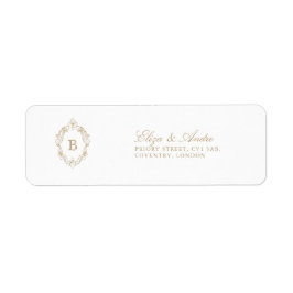 Classic Luxe Gold Monogram Rücksendeadressen-Aufkl
