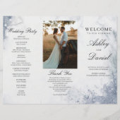 Classic Luxe Marble Trifold Wedding Program Flyer (Vorne)