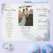 Classic Luxe Marble Trifold Wedding Program Flyer (Einzeln)
