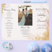 Classic Luxe Marble Trifold Wedding Program Flyer (Einzeln)