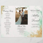 Classic Luxe Marble Trifold Wedding Program Flyer (Vorne)