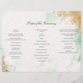 Classic Luxe Marble Trifold Wedding Program Flyer (Hinten)