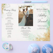Classic Luxe Marble Trifold Wedding Program Flyer (Einzeln)