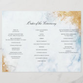 Classic Luxe Marble Trifold Wedding Program Flyer (Hinten)